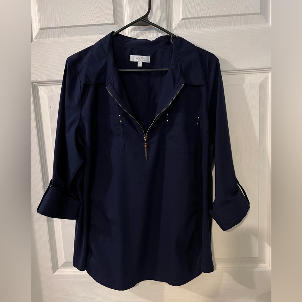 XL royal blue dressy business blouse